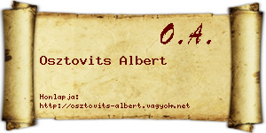 Osztovits Albert névjegykártya